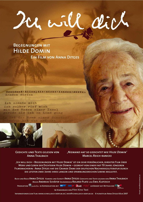 Poster for ICH WILL DICH - Begegnungen mit Hilde Domin