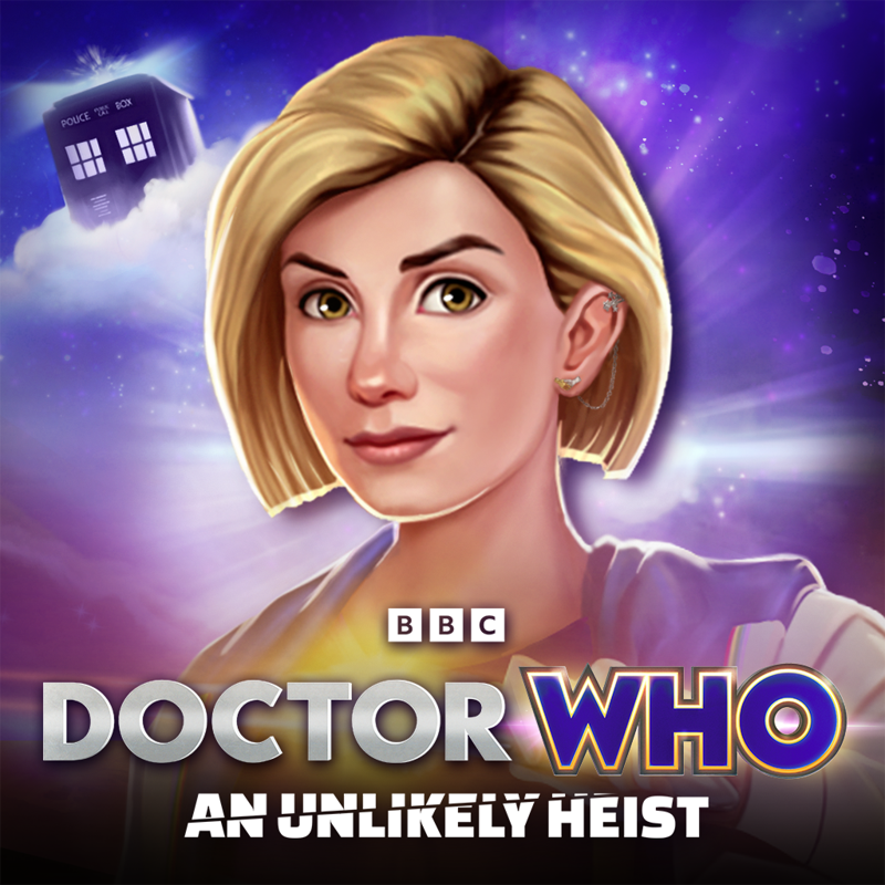 Cover art or packaging material from Doctor Who: An Unlikely Heist (2023)