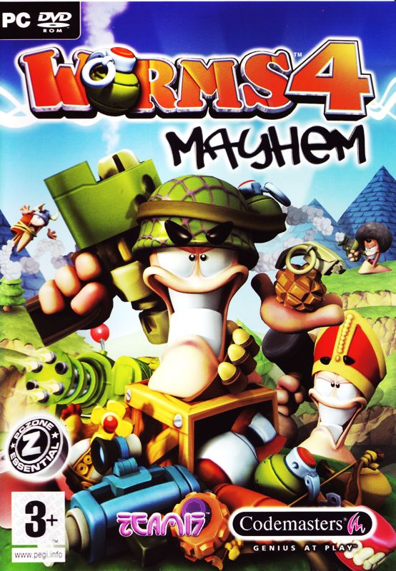 Cover art or packaging material from Worms 4: Mayhem (2005)
