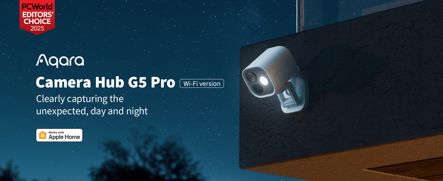 Aqara 4MP Camera Hub G5 Pro WiFi, True Color Night Vision Security Camera Outdoor, 2.4/5Ghz WiFi, HomeKit Secure Video, Thread Border Router, Local Detection, Thread/Zigbee, Supports Alexa,Google Home — product image