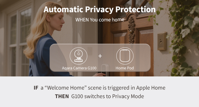 Aqara G100, 2K Indoor/Outdoor Security Camera, HomeKit Secure Video, 2-Way Audio, Spotlight Color/IR Night Vision, AI Detection, 140° FOV, Wi-Fi 6, Supports HomeKit, Alexa, Google and IFTTT, White — product image