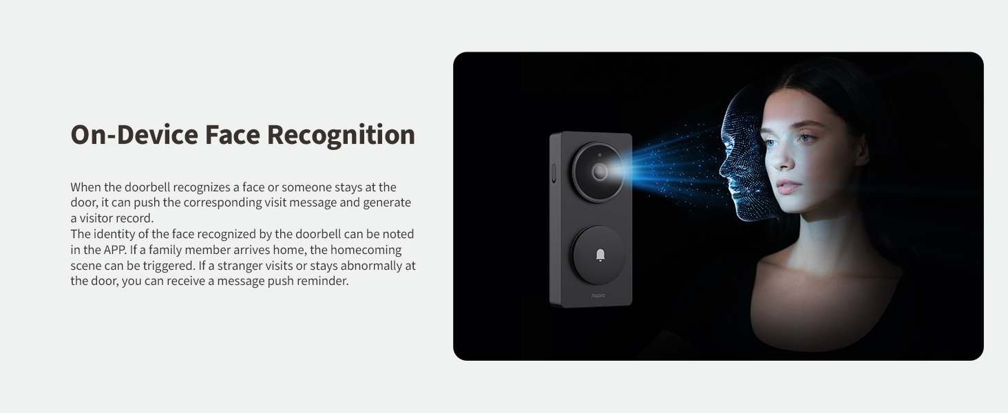 Aqara Smart Doorbell Camera G410 with Chime, 2K, HomeKit Secure Video, 2-Way Audio, Built-in Matter Hub, Wireless/Wired, Supports Apple Home, Alexa, Google, Home Assistant, 2.4G/5GHz Wi-Fi, Black — product image