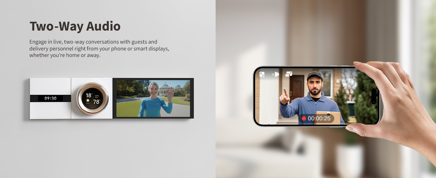 Aqara Smart Doorbell Camera G410 with Chime, 2K, HomeKit Secure Video, 2-Way Audio, Built-in Matter Hub, Wireless/Wired, Supports Apple Home, Alexa, Google, Home Assistant, 2.4G/5GHz Wi-Fi, Black — product image