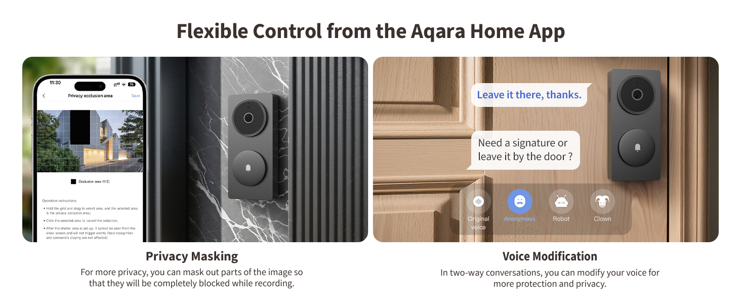 Aqara Smart Doorbell Camera G410 with Chime, 2K, HomeKit Secure Video, 2-Way Audio, Built-in Matter Hub, Wireless/Wired, Supports Apple Home, Alexa, Google, Home Assistant, 2.4G/5GHz Wi-Fi, Black — product image