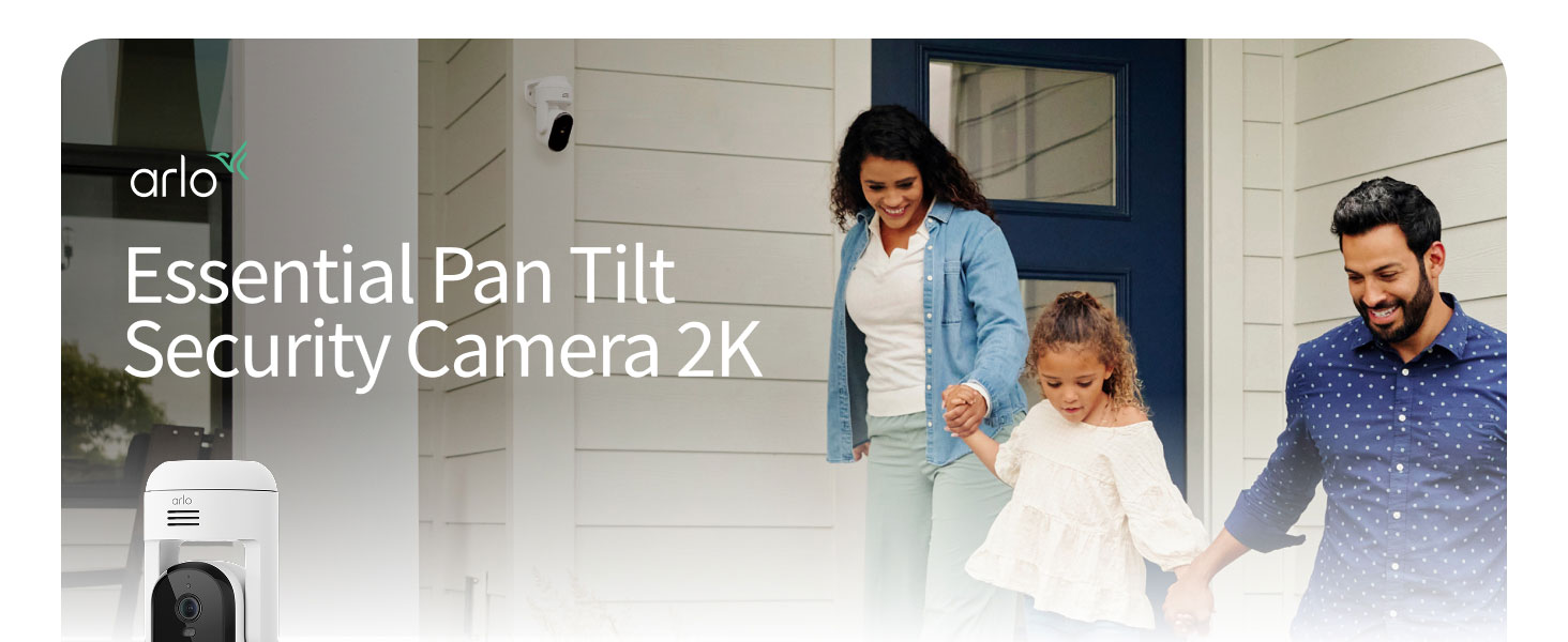 Arlo Essential Pan Tilt Security Camera 2K - Wired Plug-in Power Outdoor Camera, Person Recognition, Package Detection, Animated Preview, 1-Month Trial of Secure Plan, Auto Motion Tracking, 1 Cam — product image