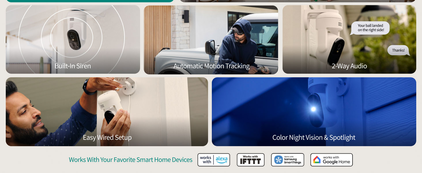 Arlo Essential Pan Tilt Security Camera 2K - Wired Plug-in Power Outdoor Camera, Person Recognition, Package Detection, Animated Preview, 1-Month Trial of Secure Plan, Auto Motion Tracking, 1 Cam — product image