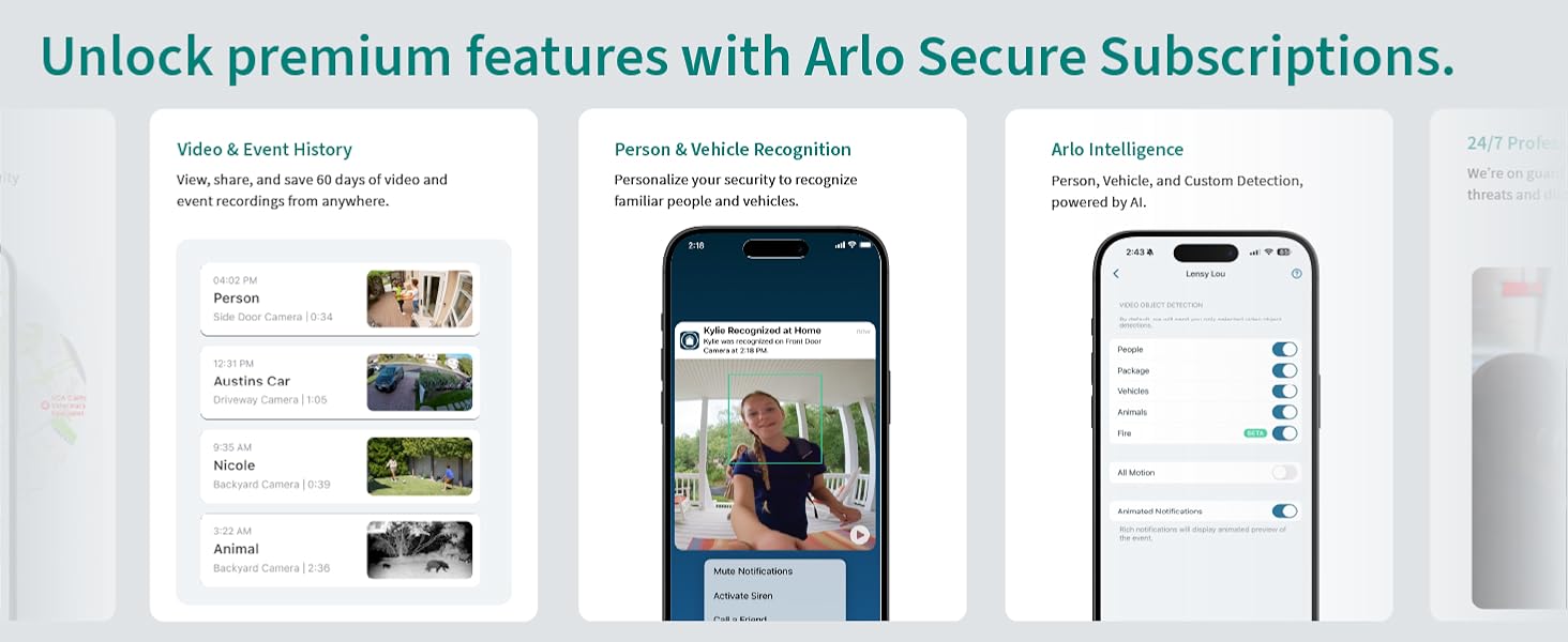 Arlo Essential Security Cameras Wireless Outdoor 1080p HD (2nd Gen, 2023 Release) - Battery Power, Person Recognition, Package Detection, Animated Preview, 1-Month Trial of Secure Plan, 1 Cam, White — product image