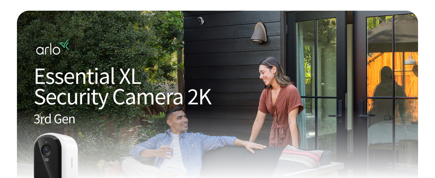 Arlo Essential XL Security Camera 2K (3rd Gen, 2025 Release) - Wireless Outdoor Camera, 4X Longer Battery, Person Recognition, Package Detection, Animated Preview, 1-Mo. Trial of Secure Plan, 1 Cam — product image