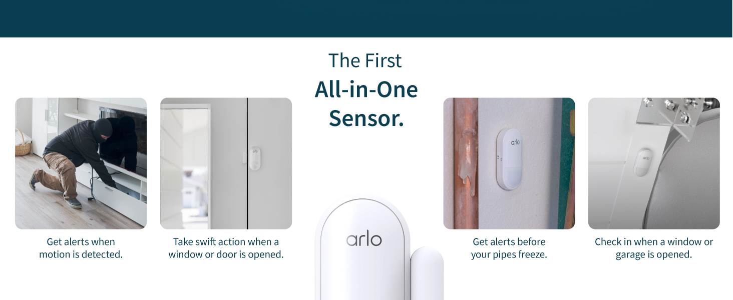 Arlo Home Security System - Alarm System with Wired Keypad Sensor Hub, 5 8-in-1 Sensors & Yard Sign - No Contract Required - DIY Installation - White, SS1501 — product image