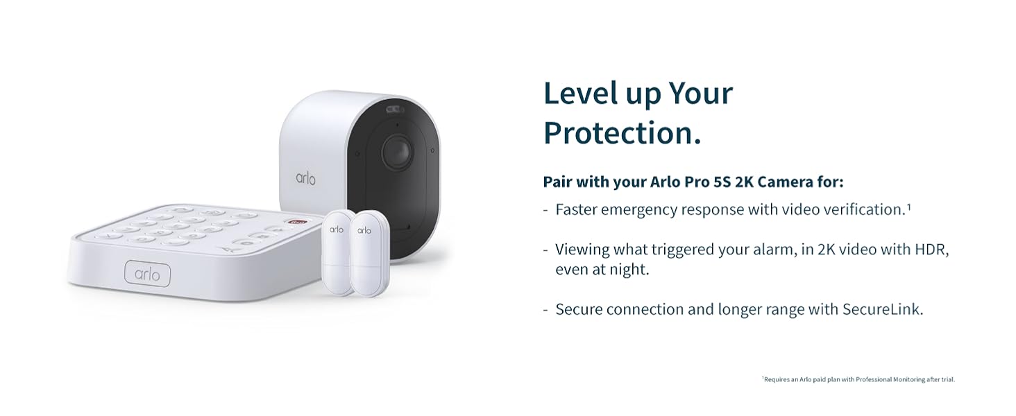 Arlo Home Security System - Alarm System with Wired Keypad Sensor Hub, 5 8-in-1 Sensors & Yard Sign - No Contract Required - DIY Installation - White, SS1501 — product image