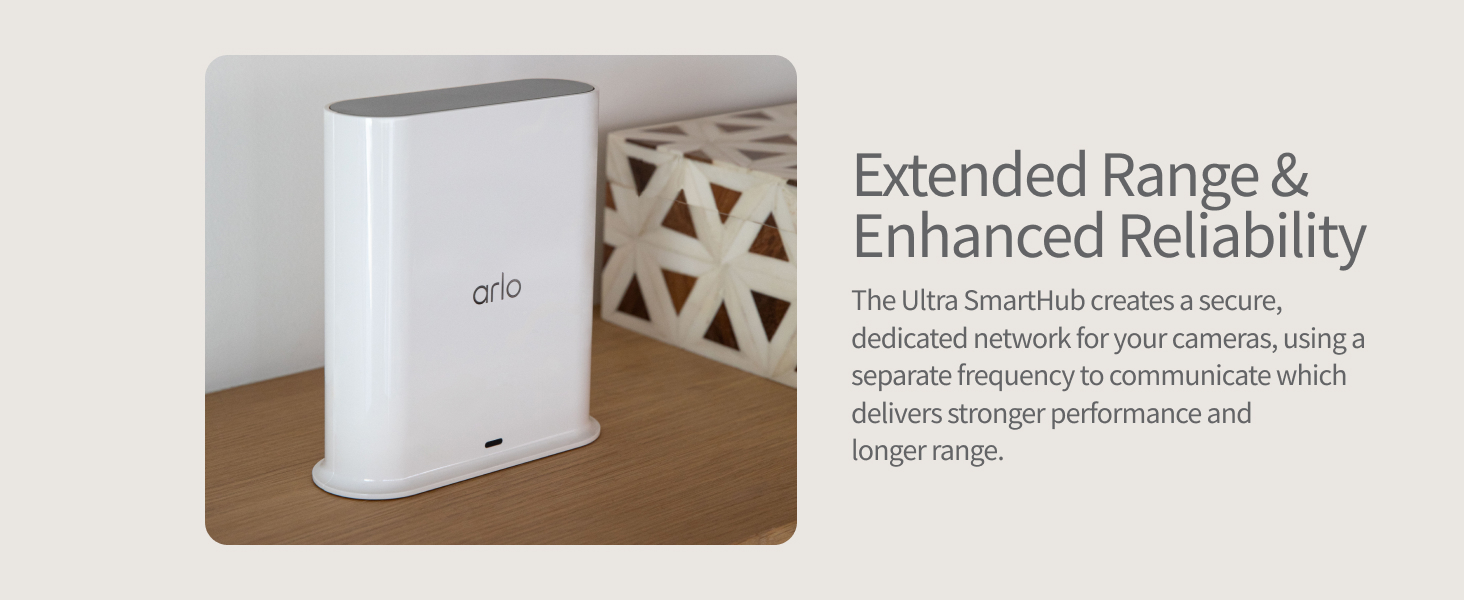 Arlo Ultra Security Camera 4K HDR (3rd Gen, 2025 Release) + SmartHub, Battery Power, Emergency Response, AI Event Captions, 1-Month Trial of Secure Plan, 180° Field of View, 2 Cam, White — product image
