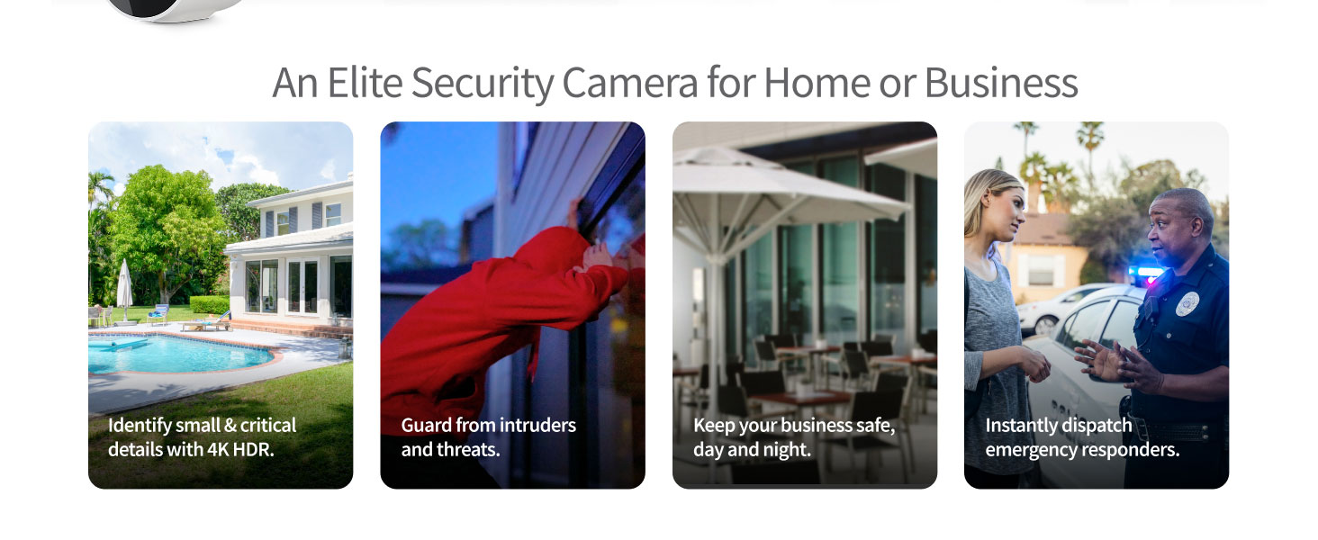 Arlo Ultra Security Camera 4K HDR (3rd Gen, 2025 Release) + SmartHub, Battery Power, Emergency Response, AI Event Captions, 1-Month Trial of Secure Plan, 180° Field of View, 2 Cam, White — product image