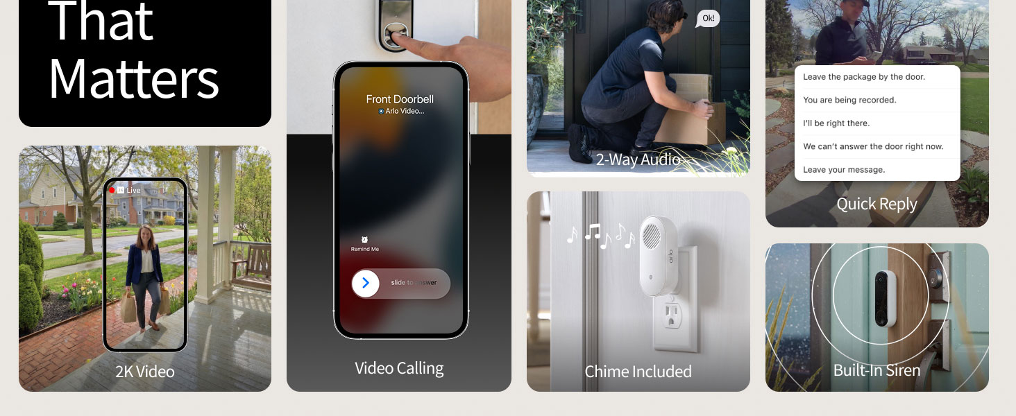 Arlo Video Doorbell 2K + Chime 2 (2nd Gen, Latest Release), Wireless or Wired Option, 2-Way Audio, Night Vision, Head to Toe View, Package Detection, Person & Vehicle Recognition, 1-Month Secure Plan — product image