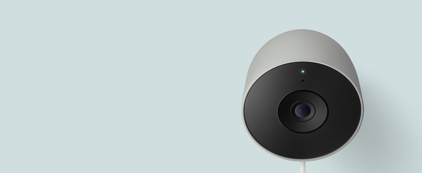 Google Nest Cam Outdoor (Wired, 2nd Gen) - Security Camera - Snow - 2 Pack | 2K video, motion detection, color night vision, 2-way audio, works with Google Home and Gemini, weather resistant — product image