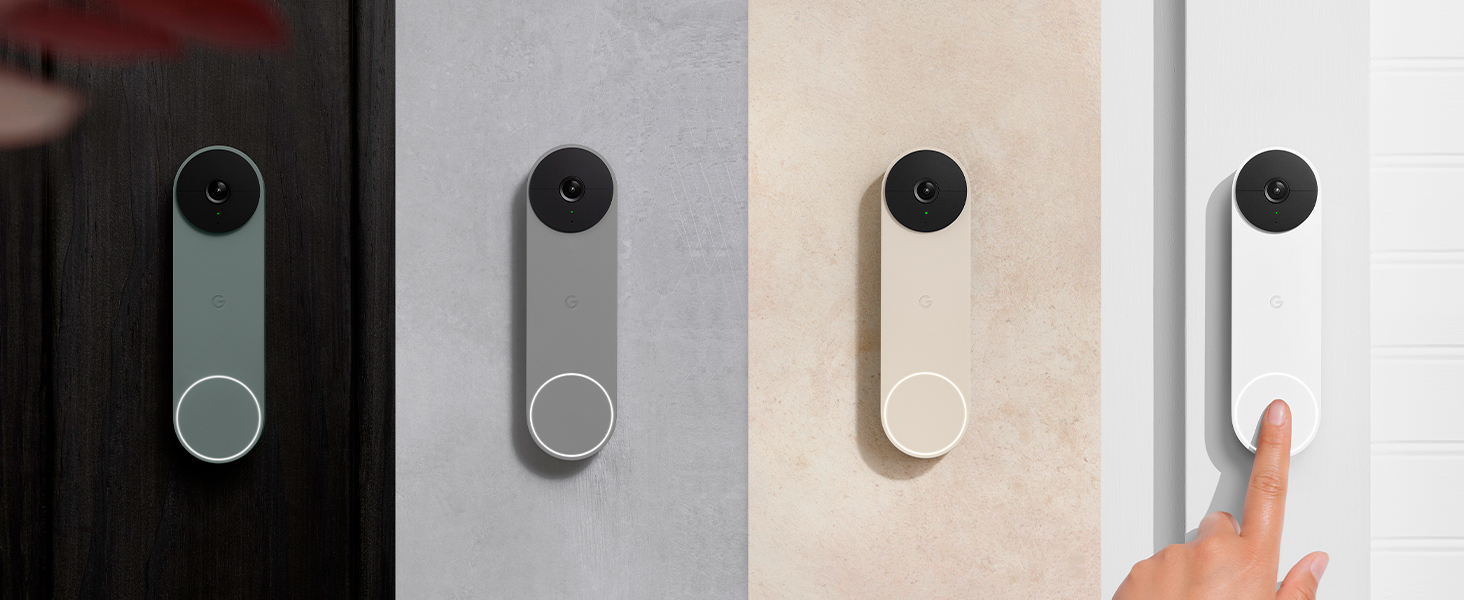 Google Nest Doorbell (Battery) - Ivy | 6x digital zoom video doorbell, HD, 24/7 live view, Night vision, HDR, works with Google Home & Gemini — product image