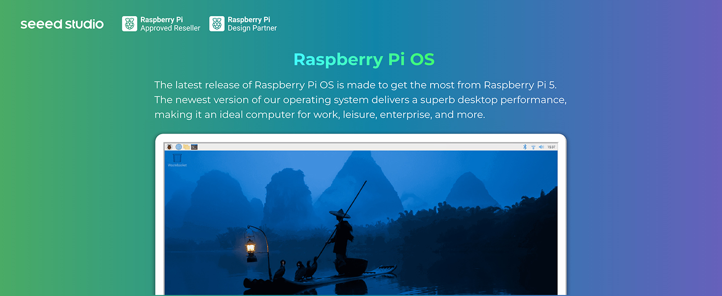 Seeed Studio Raspberry Pi 5 Starter Kit - 8GB RAM，128GB Micro SD Card pre-Loaded with 64-bit Raspberry Pi OS — product image