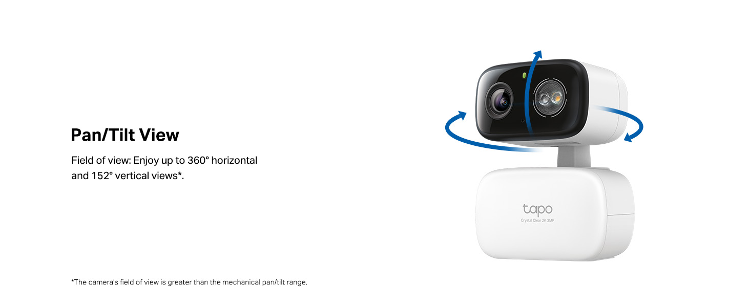 Tapo 2K Indoor/Outdoor Pan/Tilt Wired Security Camera - Baby Monitoring, Person & Baby Cry Detection, 360° Motion Tracking, Night Vision, No-Subscription Local Storage or Optional Cloud, C216 (2-Pack) — product image