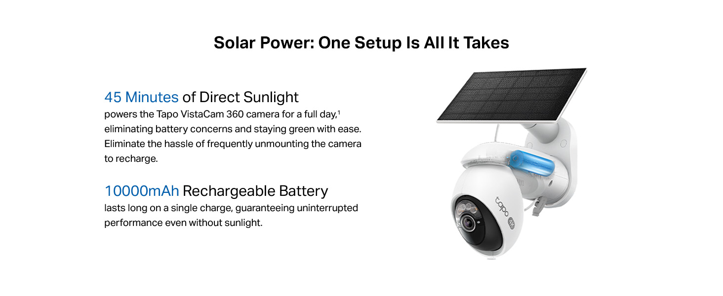 Tapo 4K Outdoor Pan/Tilt Wireless Security Camera - Battery with Solar Charging, 360° Motion Track, 24/7 Capture, Person/Vehicle Detection, Subscription-Free Local Storage or Optional Cloud, C660 KIT — product image