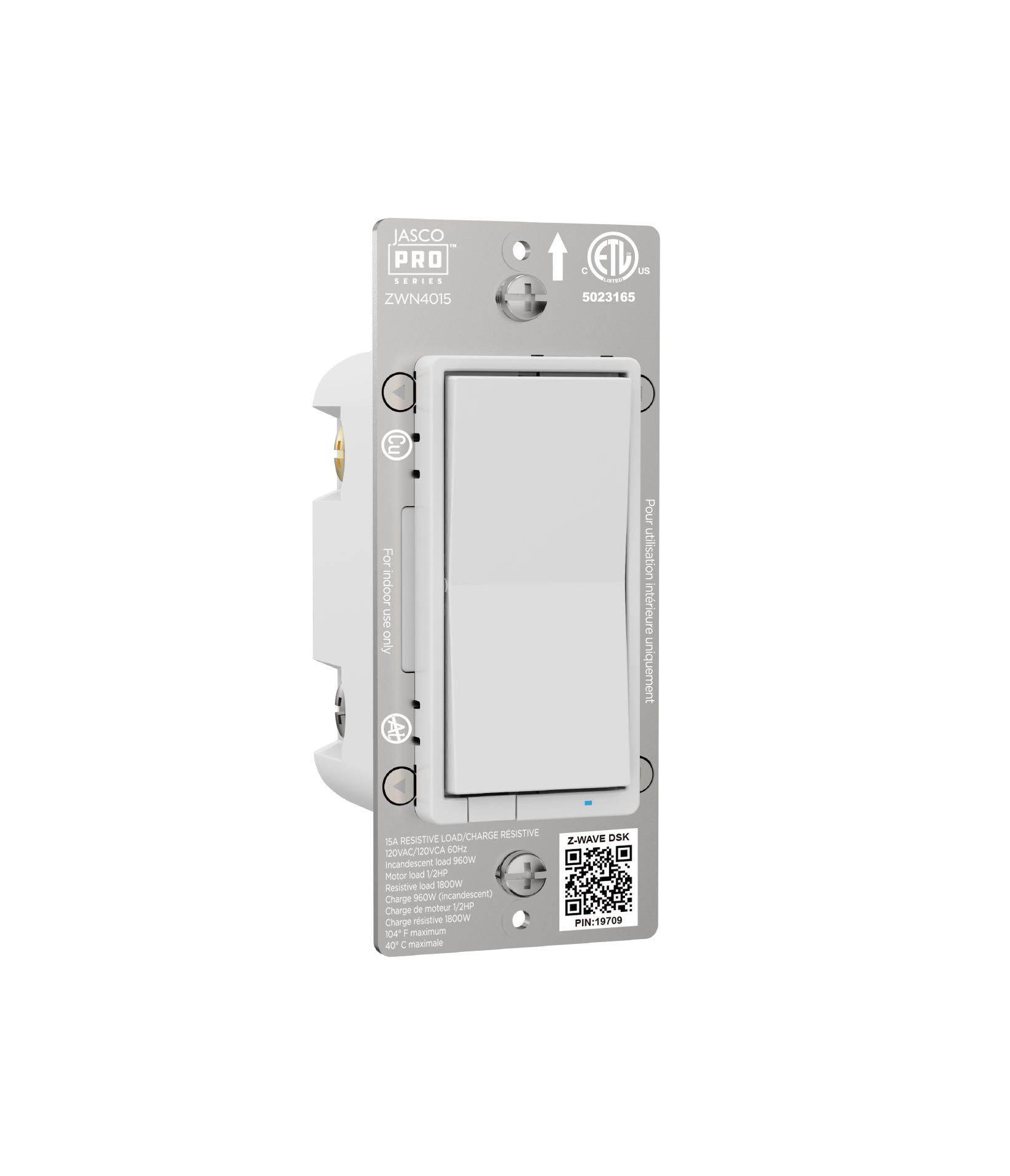 Z-Wave Plus In-Wall Smart Switch, White and Light Almond Paddles, 800S