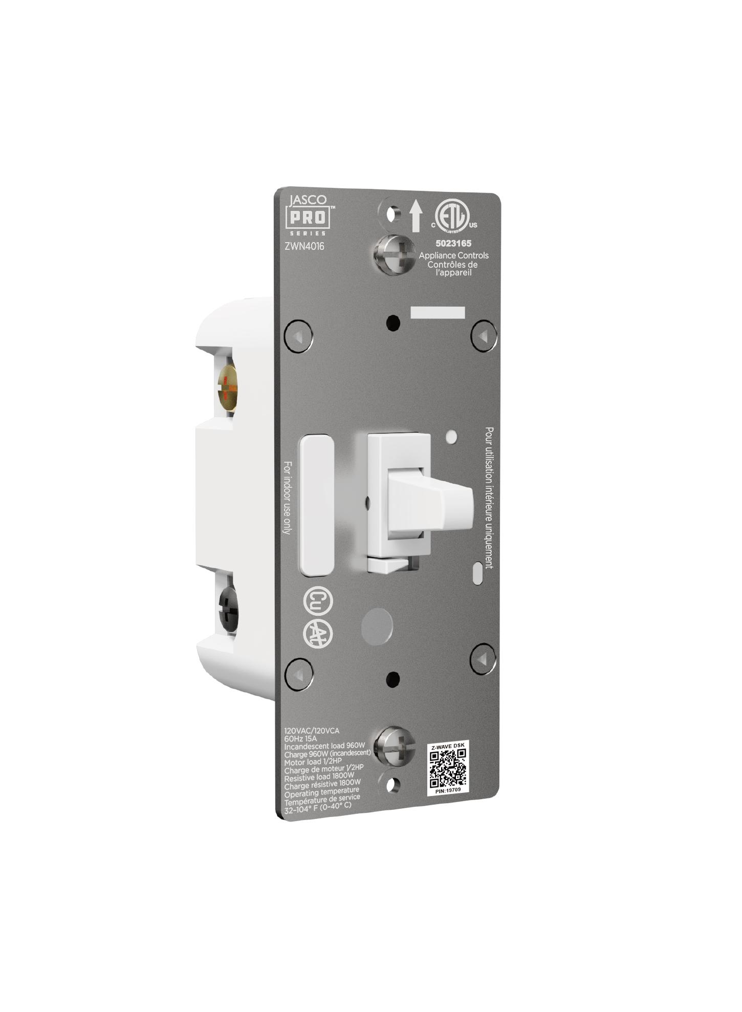 Z-Wave Plus In-Wall Smart Switch, White Toggle, 800S