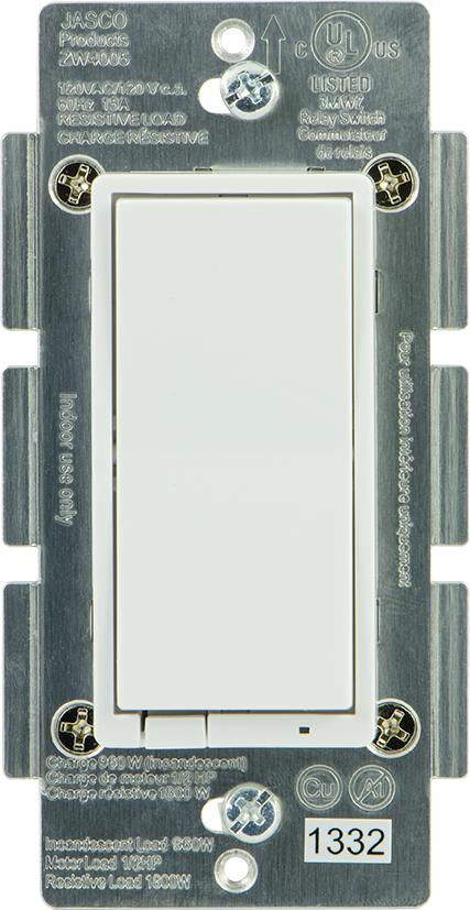 In-Wall Decora Style ON/OFF Relay Switch, Neutral Required, White or Light Almond paddles