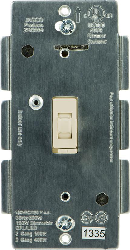 In-Wall Toggle Style CFL/LED Light Dimmer, Neutral Required, Almond