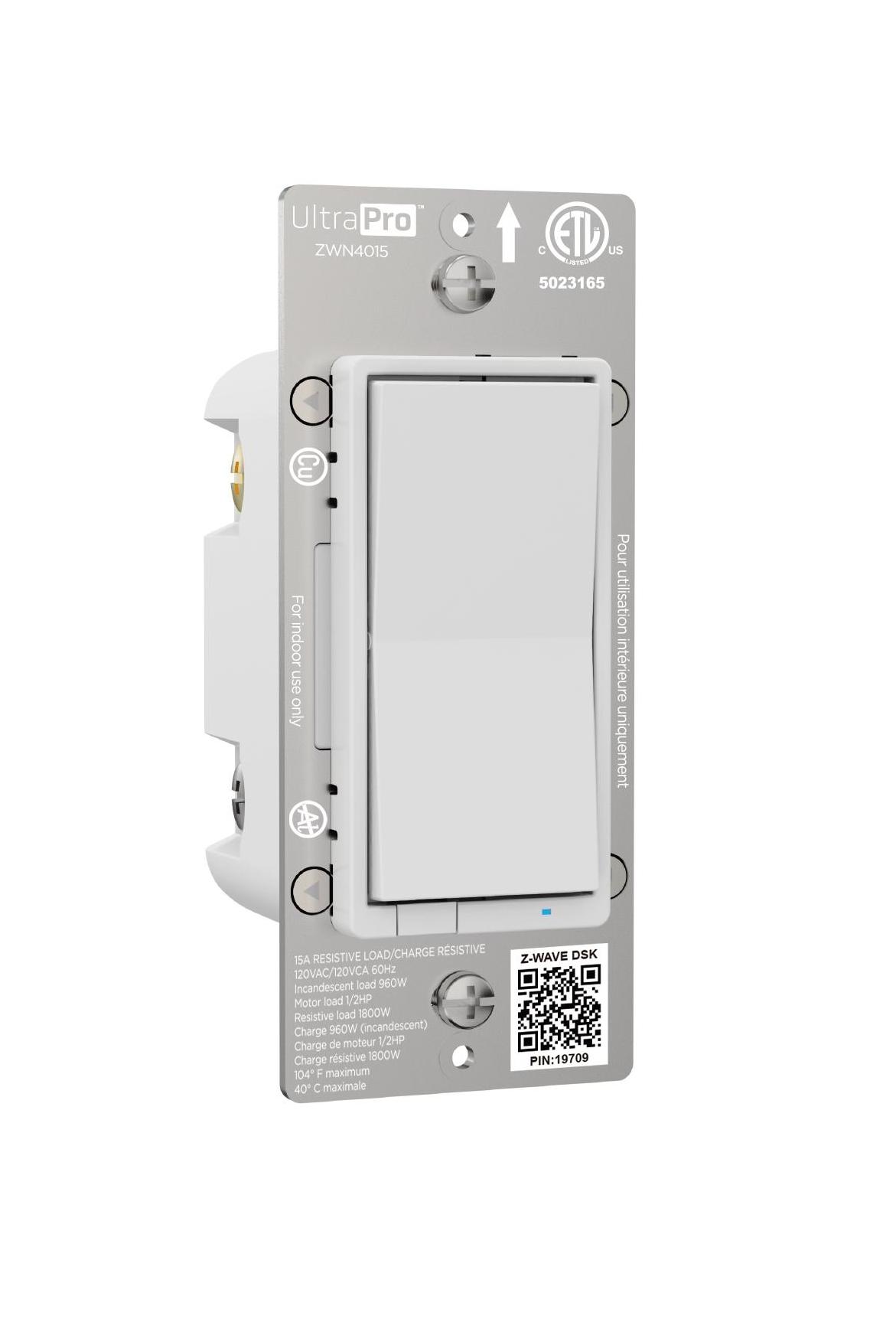 Z-Wave Plus In-Wall Smart Switch, White and Light Almond Paddles, 800S