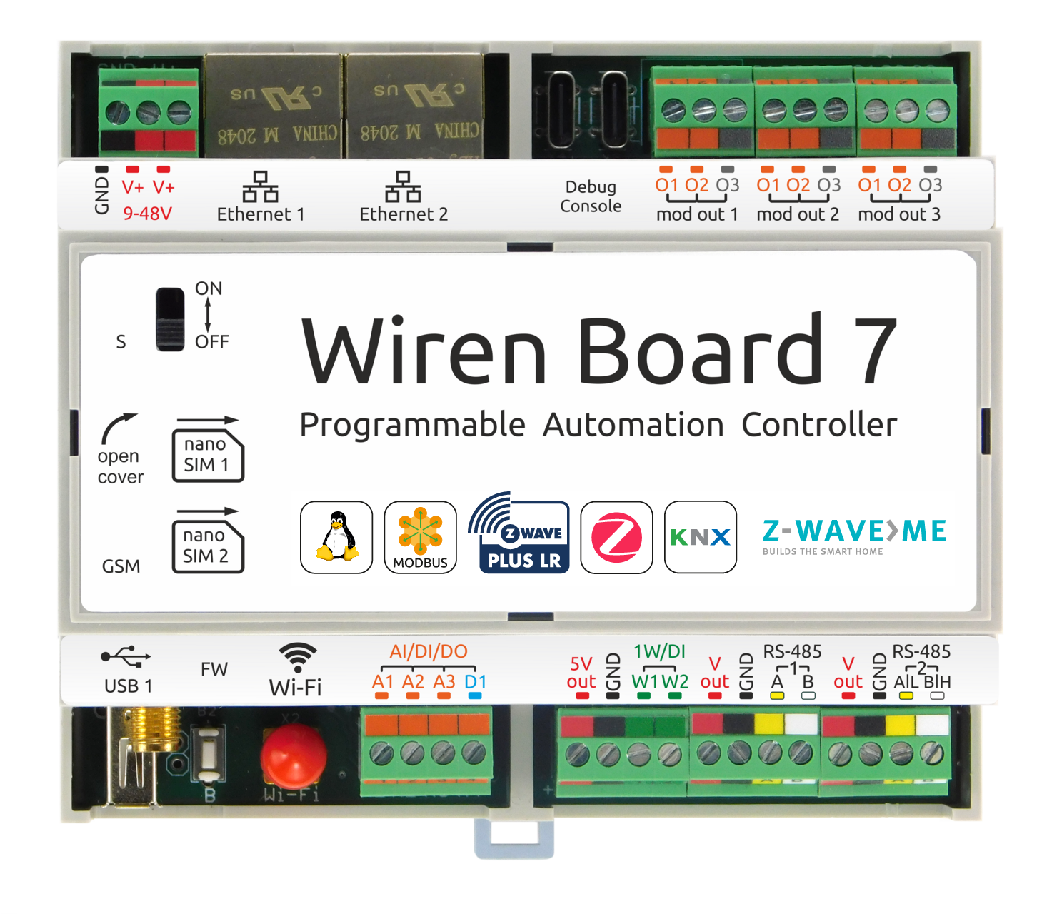 Z-Wave™ extension board for Wiren Board 7